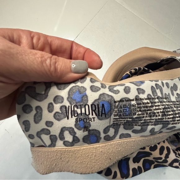 Victoria's Secret Tan and Blue Leopard Sports Bra - Picture 3 of 5